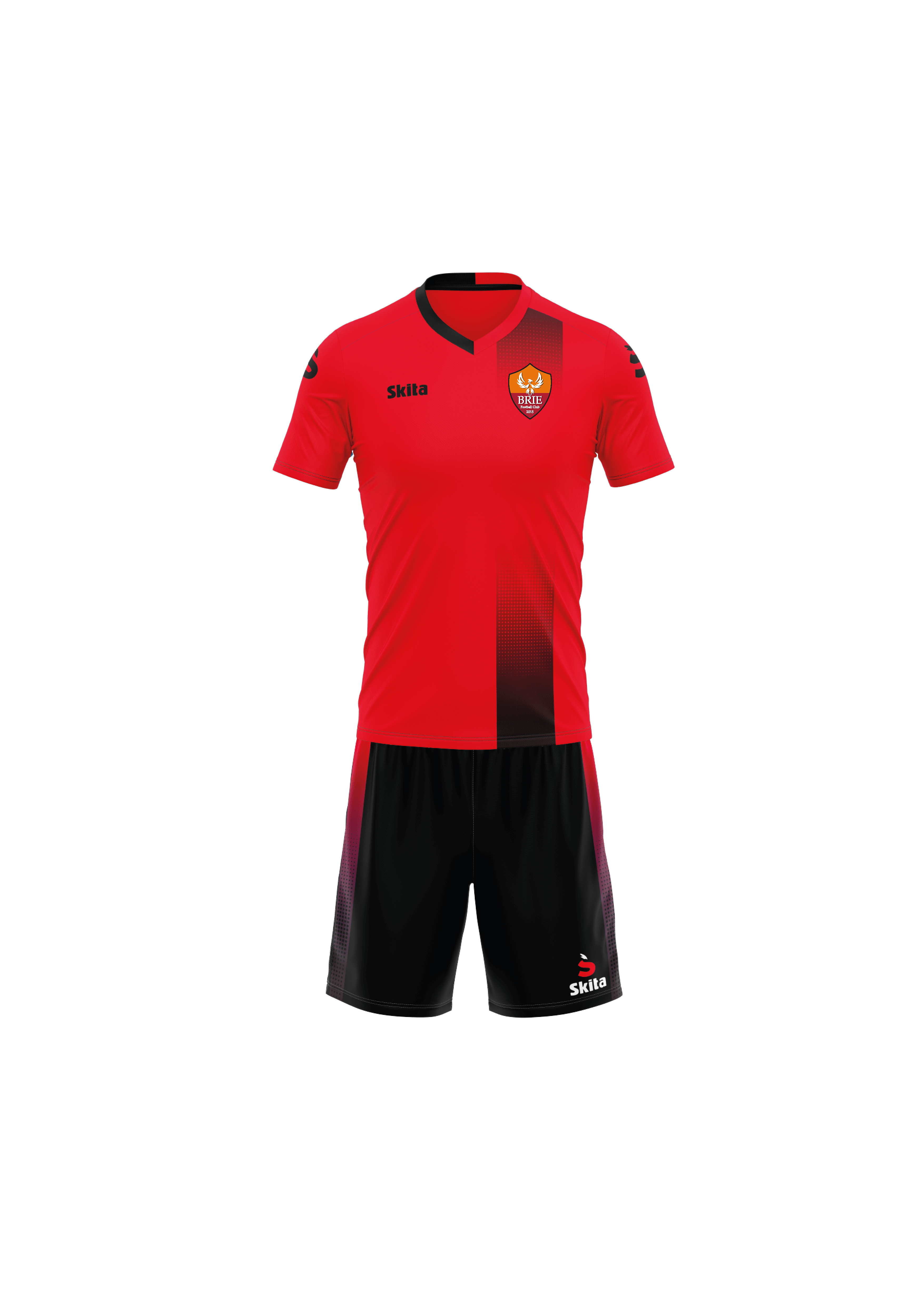 Maillot Short TAVIRA rouge/noir (BRIE FC)